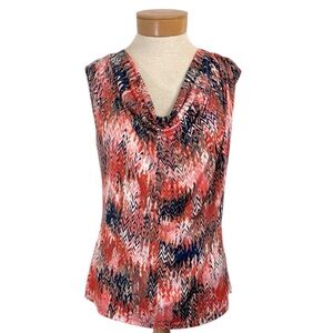 Jennie & Marlis Large Multicolor Sleeveless Drape Neck Top